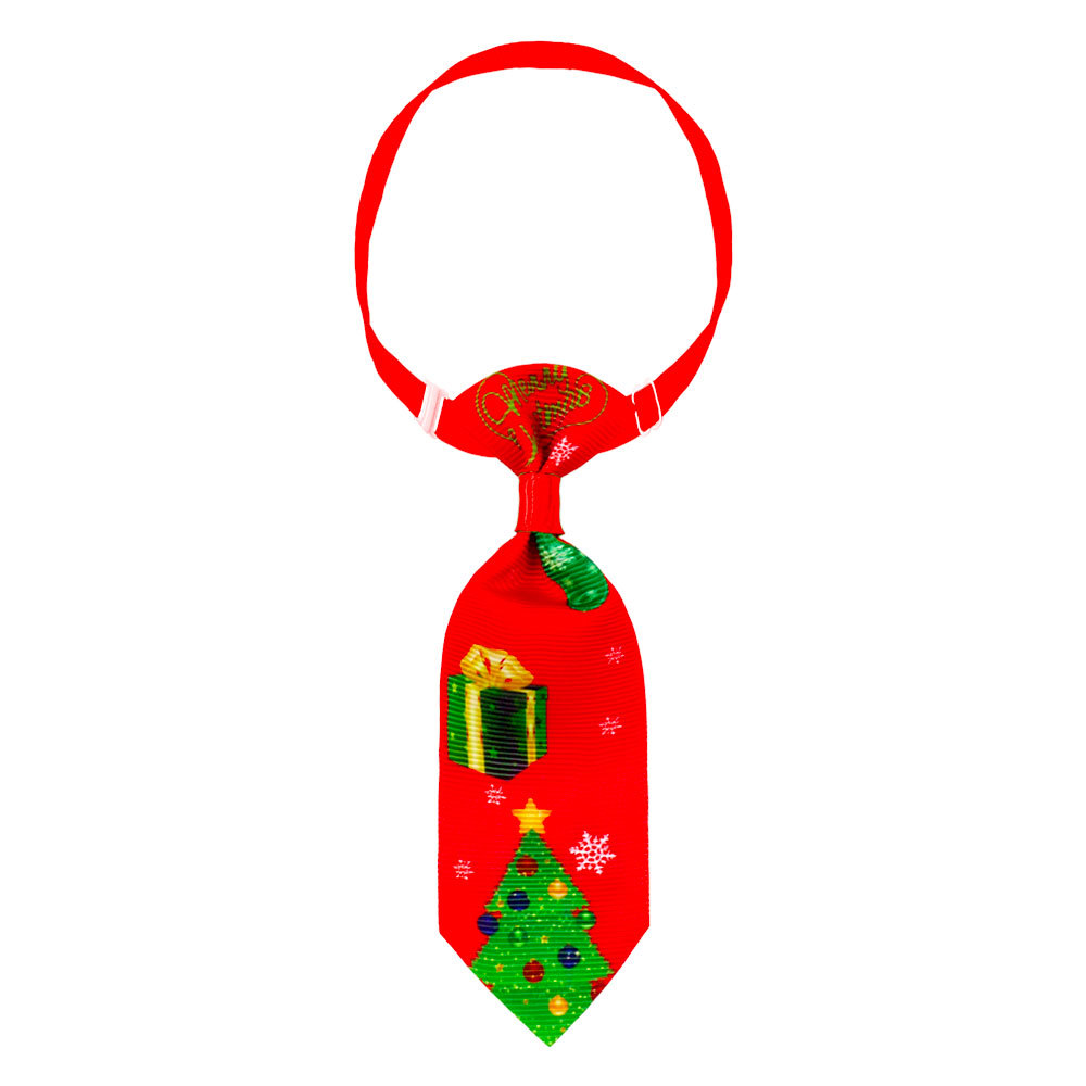 HKM-9958973 Christmas-Themed Pet Necktie with Adjustable Scarf - Various Color Options Available