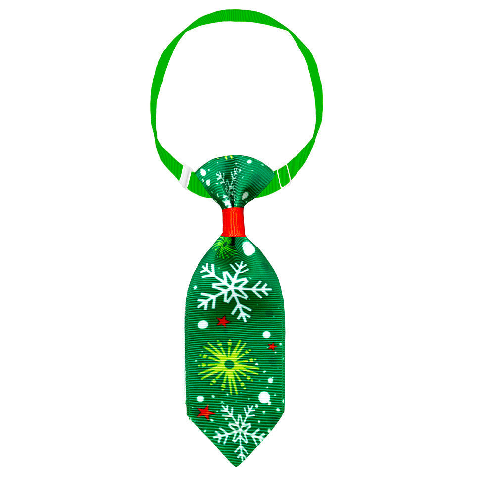 HKM-9958973 Christmas-Themed Pet Necktie with Adjustable Scarf - Various Color Options Available