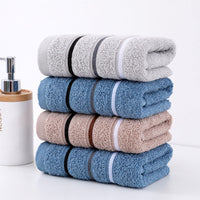 HKM-995923 Thickened Cotton Towel - Soft, Absorbent, 33x72cm, Available in Camel, Navy, Silver Grey