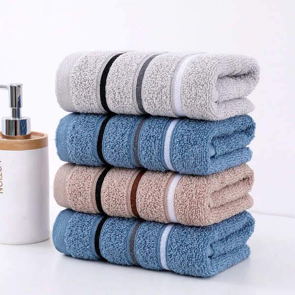 HKM-995923 Thickened Cotton Towel - Soft, Absorbent, 33x72cm, Available in Camel, Navy, Silver Grey