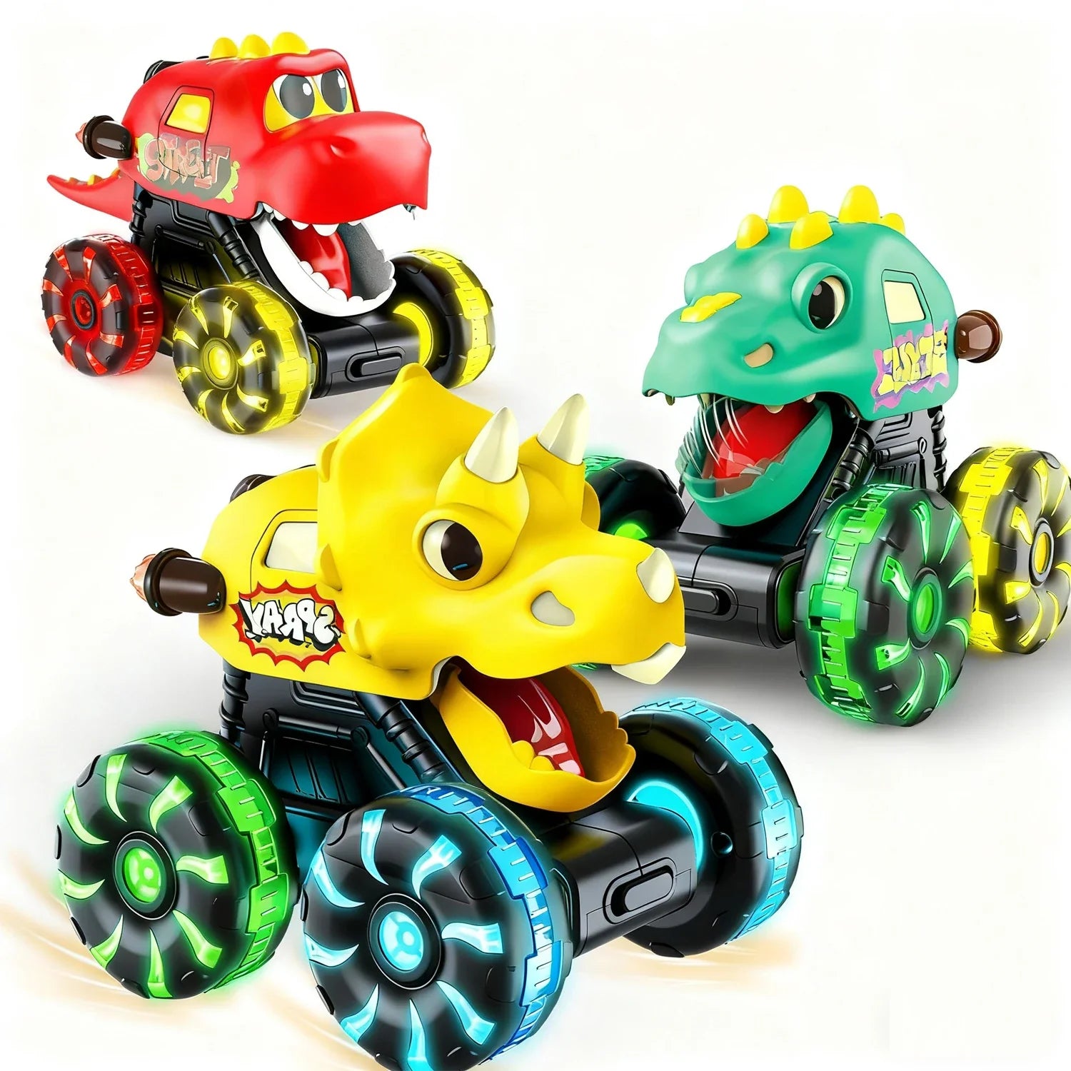HKM-995987 Inertial Glide Monster Truck and Dinosaur Cars – Light-Up Pull Back Truck Toys for Kids Ages 2 to 13
