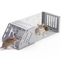 HKM-9960381 Humane Live Animal Trap for Small Rodents - Automatic Continuous Single Door Cage, Galvanized Iron, Indoor/Outdoor Use