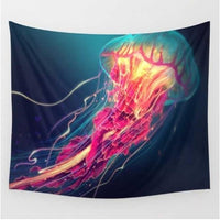 HKM-996051 Jellyfish Pattern European Style Rectangular Tapestry in Chemical Fiber Material