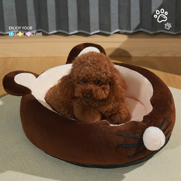 HKM-9960765 Lamb Wool Calming Pet Bed with Soft Padding for Ultimate Comfort