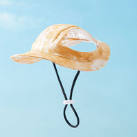 HKM-9961533 Adjustable Pet Hat for Small and Medium Dogs with Ear Holes - Lightweight Cotton Sun Protection Cap