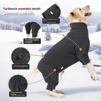 HKM-9961789 Warm Polar Fleece Dog Clothes with High Collar in Dark Gray and Wine Red