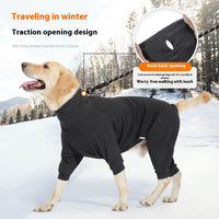 HKM-9961789 Warm Polar Fleece Dog Clothes with High Collar in Dark Gray and Wine Red