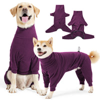 HKM-9961789 Warm Polar Fleece Dog Clothes with High Collar in Dark Gray and Wine Red