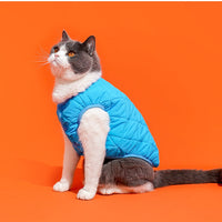 HKM-9962301 Warm Polar Fleece Vest for Cats in Sky Blue and Bamboo Green - Sizes S, M, L