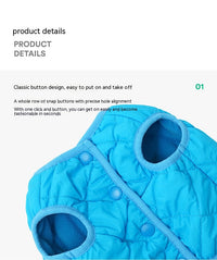 HKM-9962301 Warm Polar Fleece Vest for Cats in Sky Blue and Bamboo Green - Sizes S, M, L