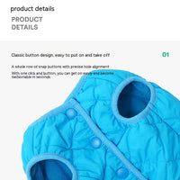 HKM-9962301 Warm Polar Fleece Vest for Cats in Sky Blue and Bamboo Green - Sizes S, M, L