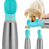 HKM-9962557 Durable 700ml Stainless Steel Portable Dog Water Bottle with Leak-Proof Design and Built-in Drinking Bowl for Outdoor Activities