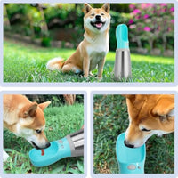 HKM-9962557 Durable 700ml Stainless Steel Portable Dog Water Bottle with Leak-Proof Design and Built-in Drinking Bowl for Outdoor Activities