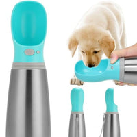 HKM-9962557 Durable 700ml Stainless Steel Portable Dog Water Bottle with Leak-Proof Design and Built-in Drinking Bowl for Outdoor Activities