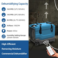 HKM-996371 180 PPD Commercial Industrial Dehumidifier for Water Damage Restoration