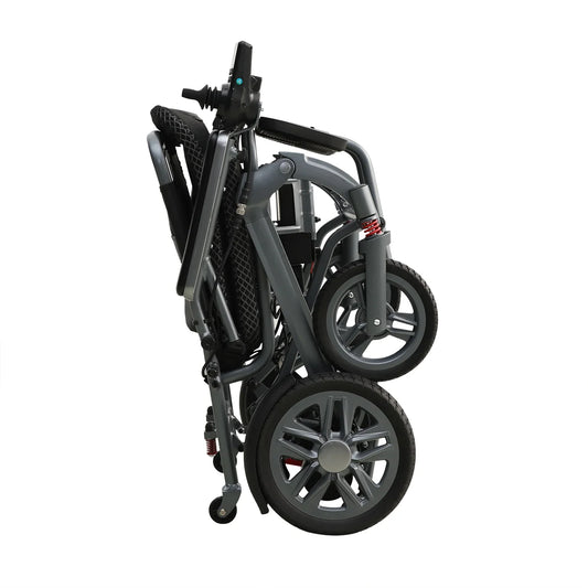 HKM-996371 Foldable Electric Wheelchair with 200W Brushless Motors and Remote Control, Aluminum Alloy Frame, Lithium Battery