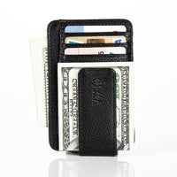 HKM-996371 Korean Style Men's PU Leather Wallet with Magnetic Snap, Card Holder, and Coin Pocket in Black or Brown