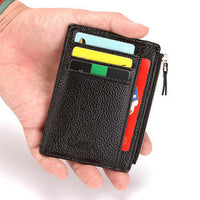 HKM-996371 Korean Style Men's PU Leather Wallet with Magnetic Snap, Card Holder, and Coin Pocket in Black or Brown