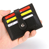 HKM-996371 Korean Style Men's PU Leather Wallet with Magnetic Snap, Card Holder, and Coin Pocket in Black or Brown