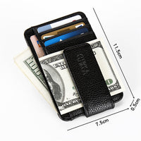 HKM-996371 Korean Style Men's PU Leather Wallet with Magnetic Snap, Card Holder, and Coin Pocket in Black or Brown