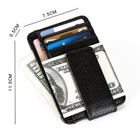 HKM-996371 Korean Style Men's PU Leather Wallet with Magnetic Snap, Card Holder, and Coin Pocket in Black or Brown