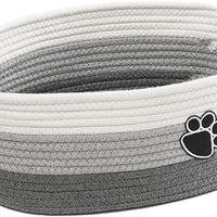 HKM-9963965 Handmade Cotton Woven Basket for Organizing Toys, Nursery, and Home Décor - Light Beige