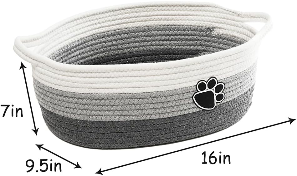 HKM-9963965 Handmade Cotton Woven Basket for Organizing Toys, Nursery, and Home Décor - Light Beige