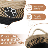 HKM-9963965 Handmade Cotton Woven Basket for Organizing Toys, Nursery, and Home Décor - Light Beige