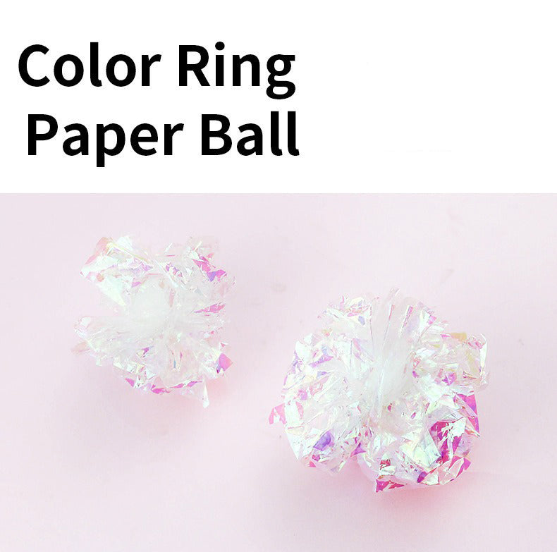 HKM-9964093 Colorful Noise-Making Paper Ball Cat Toy for Engaging Self-Play and Entertainment
