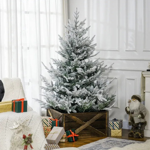 HKM-996627 6 Foot Artificial Christmas Tree with 795 Realistic Branches and Steel Base, Easy Assembly, Green Color