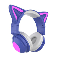 HKM-996691 Luminous Cat Ear Bluetooth Headset with Stereo Sound, Voice Control, and Multi-Point Connection