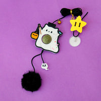 HKM-9967293 Elastic String Cat Teaser Stick with Felt Dolls and 2m Elastic Rope
