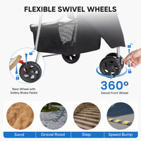 HKM-9967933 Pet Stroller for Small to Medium Pets with Mesh Panels and Adjustable Handle