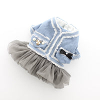 HKM-9968829 Fragrant Denim Tutu Skirt for Dogs - Stylish Four-Legged Casual Wear