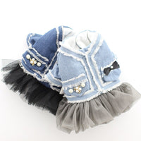 HKM-9968829 Fragrant Denim Tutu Skirt for Dogs - Stylish Four-Legged Casual Wear