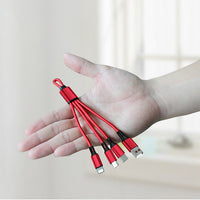 HKM-996883 Multi-Device Keychain Charging Cable - 18cm, Compatible with iPhone, Android, and More