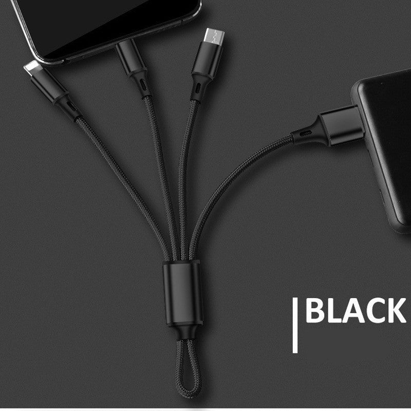 HKM-996883 Multi-Device Keychain Charging Cable - 18cm, Compatible with iPhone, Android, and More