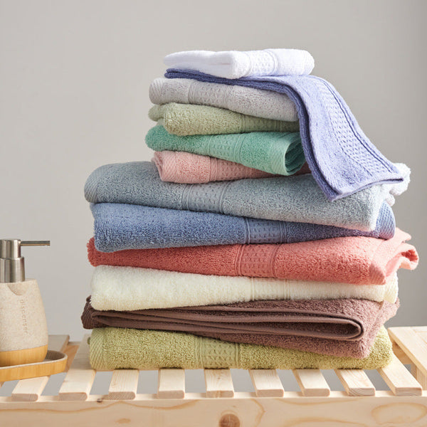 HKM-997075 Minimalist Cotton Towel Set - Square Towel, Hand Towel, Bath Towel, Soft and Absorbent