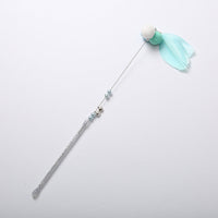 HKM-9973053 Funny Cat Stick Toy - Plush with Steel Wire, Available in Gray, Blue, and Pink Goldfish Colors, 35cm Long