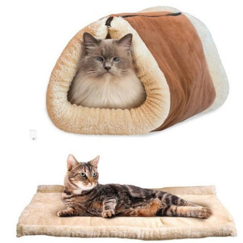 HKM-997331 Cozy Cat Tunnel Sleeping Bag Nest with Crinkle Sound for Enhanced Playtime