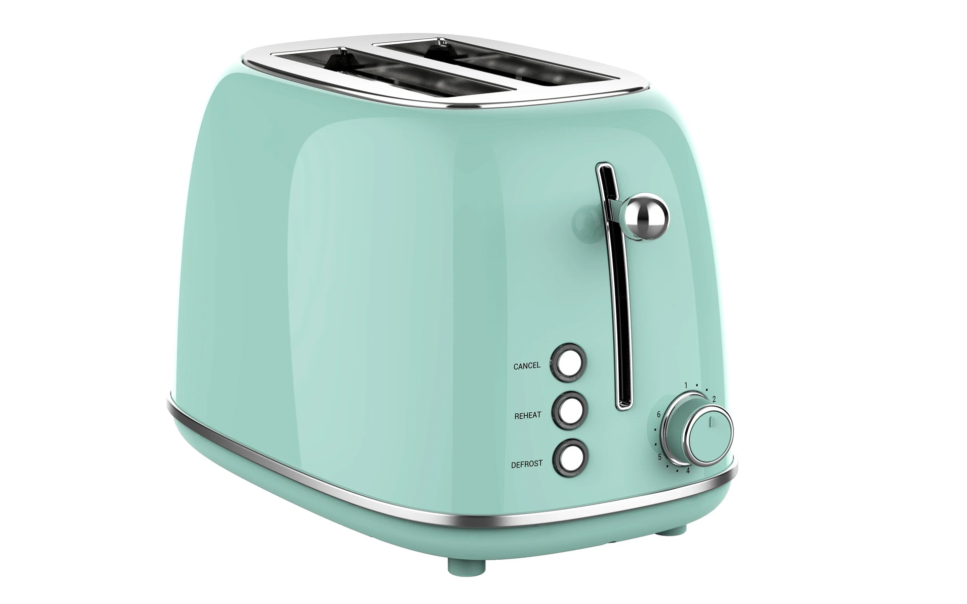 HKM-997395 Retro Stainless Steel 2-Slice Toaster with Adjustable Browning Control