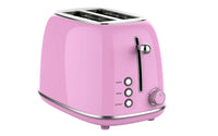 HKM-997395 Retro Stainless Steel 2-Slice Toaster with Adjustable Browning Control