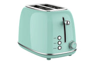HKM-997395 Retro Stainless Steel 2-Slice Toaster with Adjustable Browning Control