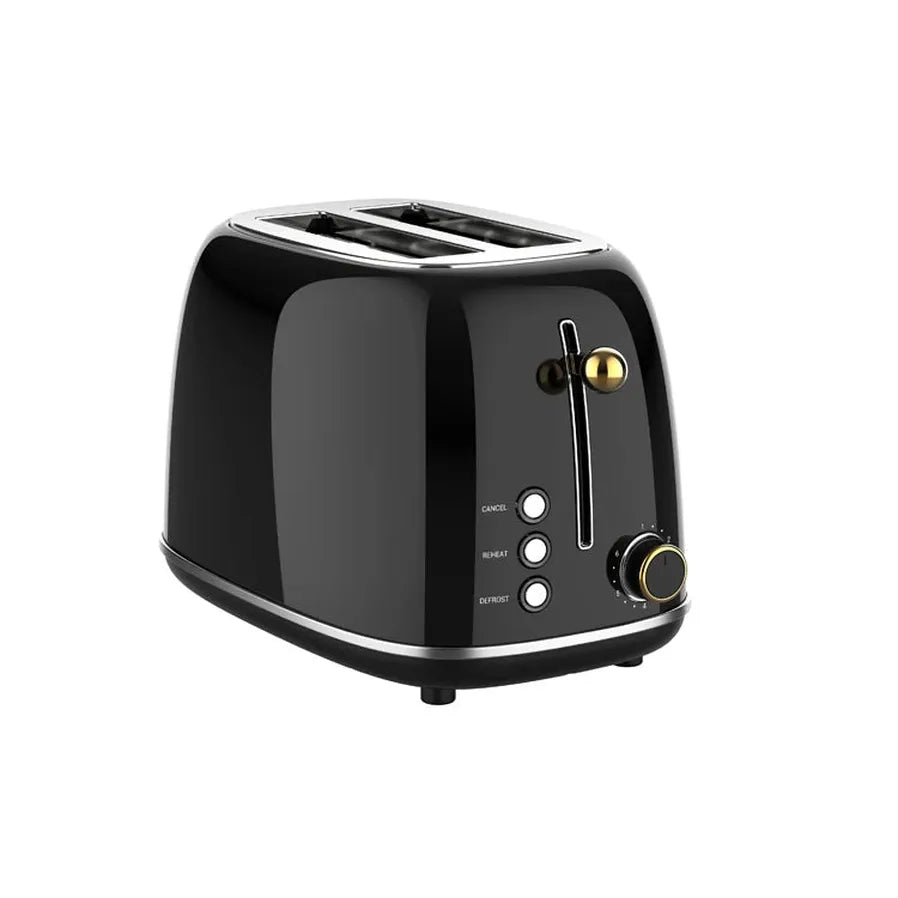 HKM-997395 Retro Stainless Steel 2-Slice Toaster with Adjustable Browning Control