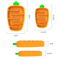 HKM-9974205 Slow Feeder Dog Bowl for Small & Medium Dogs - Carrot Design, Non-Slip Melamine with Silicone Base
