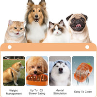 HKM-9974205 Slow Feeder Dog Bowl for Small & Medium Dogs - Carrot Design, Non-Slip Melamine with Silicone Base