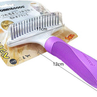 HKM-9974461 Stainless Steel Hair Removal Comb with Solid Wood Handle for Pets