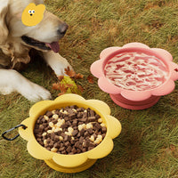 HKM-9975485 Collapsible Silicone Dog Bowl for Travel - BPA Free, Foldable with Carabiner, Ideal for Food and Water