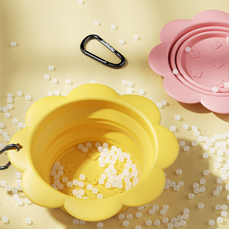 HKM-9975485 Collapsible Silicone Dog Bowl for Travel - BPA Free, Foldable with Carabiner, Ideal for Food and Water