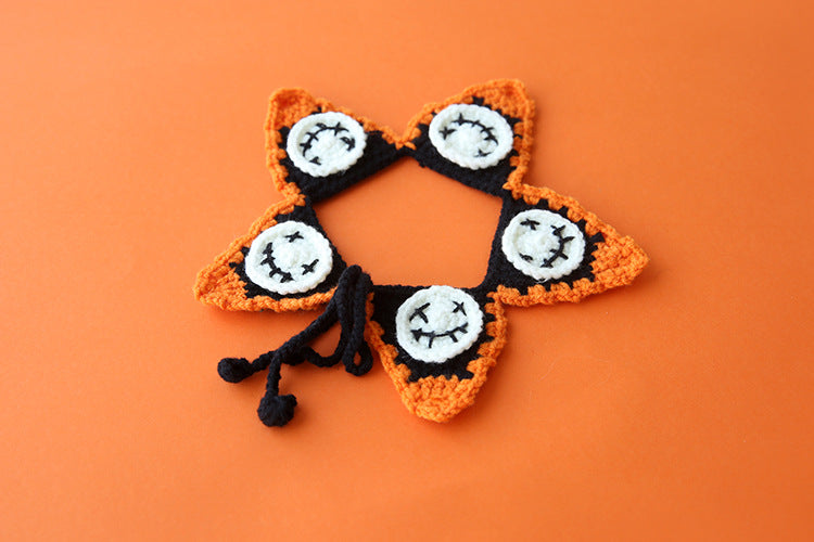 HKM-9975613 Cartoon Triangle Wool Scarf for Dogs and Cats in Various Fun Patterns